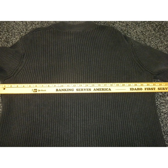 Orvis Henley Sweater Mens XL Black Fisherman Rib Knit Outdoor Gorpcore Hiking - Picture 12 of 14